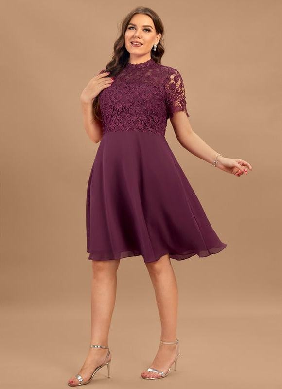 Robe Midi Dentelle Aubergine - gallery 7