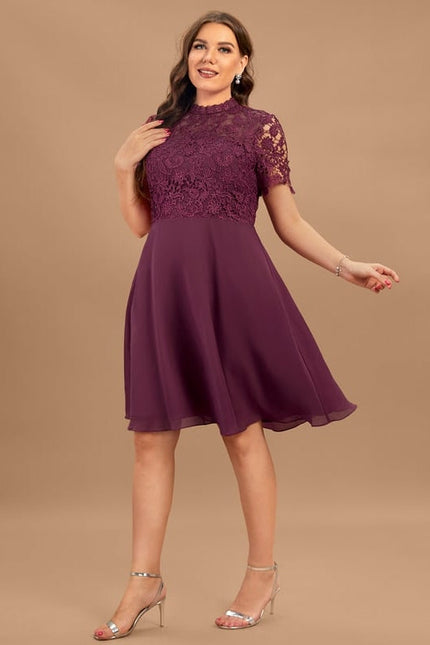 Robe Midi Élegante Bordeaux - gallery 7