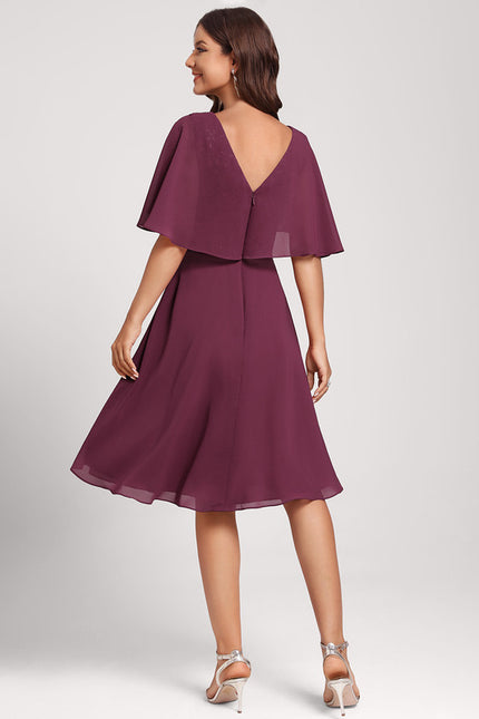 Robe Midi Bordeau Flottante - gallery 4