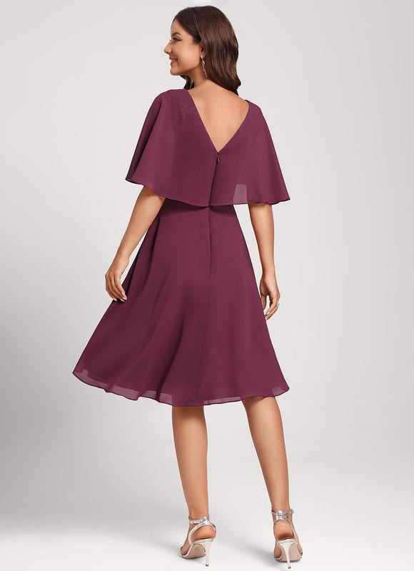 Robe Midi Bordeau Flottante - gallery 4