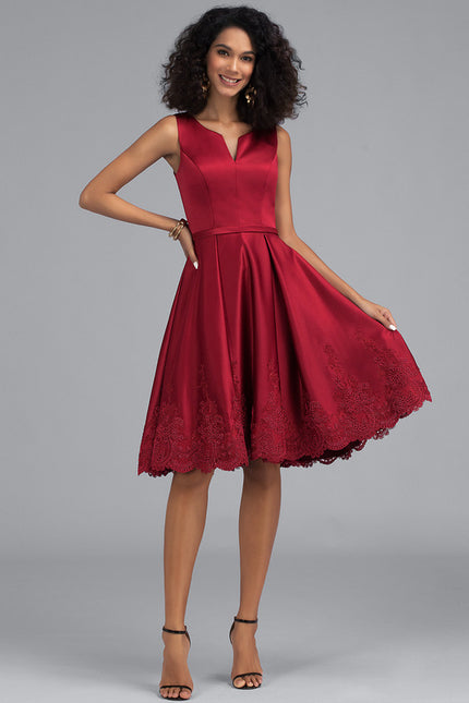 Robe Midi Bordeaux Élégante - gallery 1