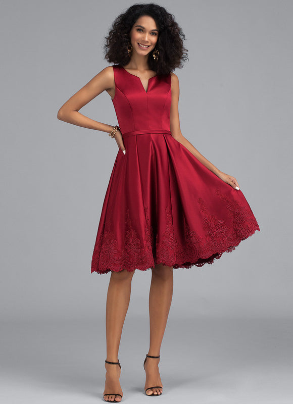 Robe Midi Bordeaux Élégante - gallery 1