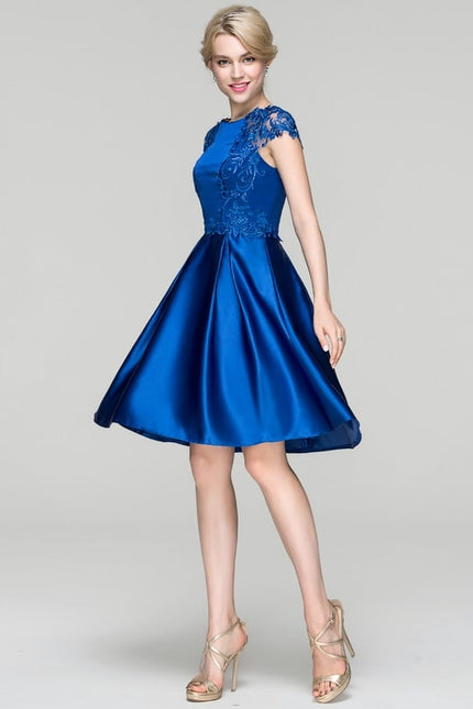 Robe Midi Satinée Azur - gallery 1