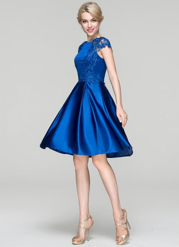 Robe Midi Satinée Azur - gallery 1