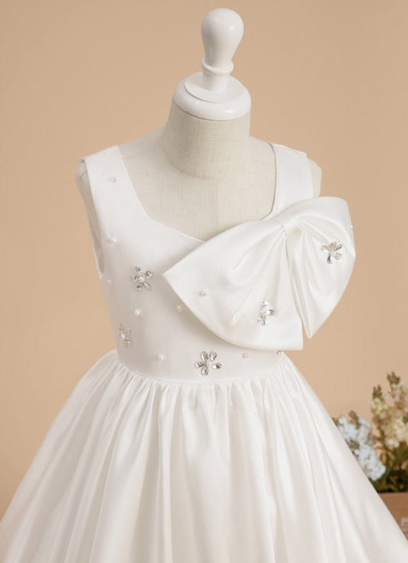 Robe Midi Satinée Blanche - gallery 3