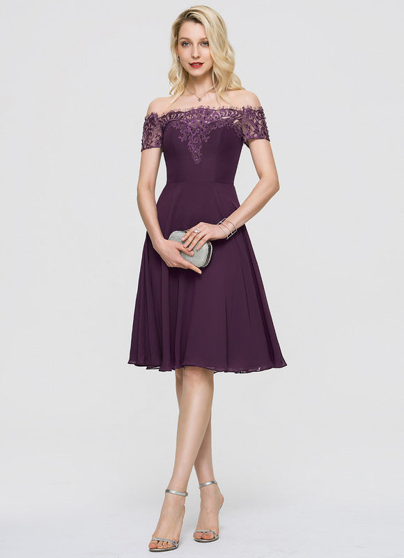 Robe Midi Élégance Pourpre Aérienne - gallery 3