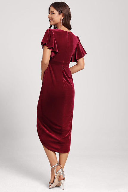 Robe Midi Velours Froncée - gallery 6