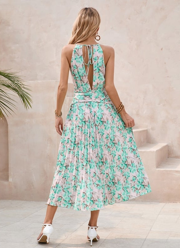 Robe Midi Midi Floral Aquatique - gallery 5