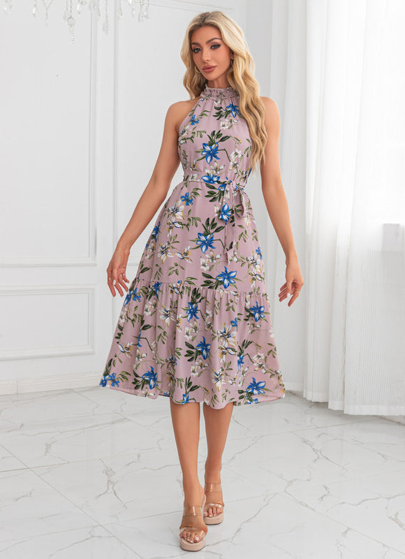 Robe Midi Évasée Imprimée Léopard - gallery 1