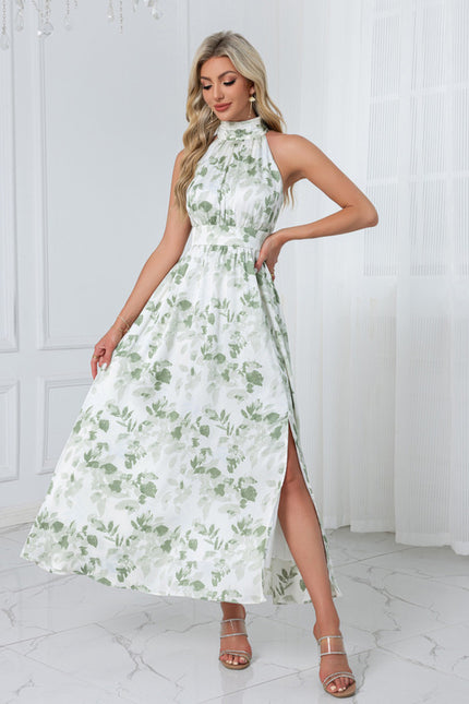 Robe Midi Florale Halter