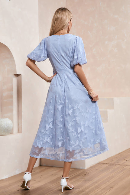 Robe Midi Évasée En Crochet - gallery 2