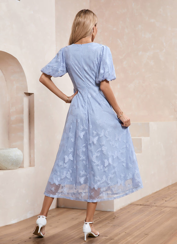 Robe Midi Évasée En Crochet - gallery 2