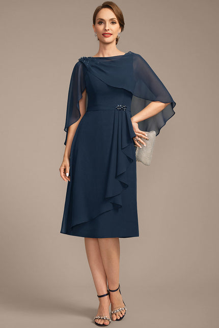 Robe Midi Marine Élégante - gallery 1
