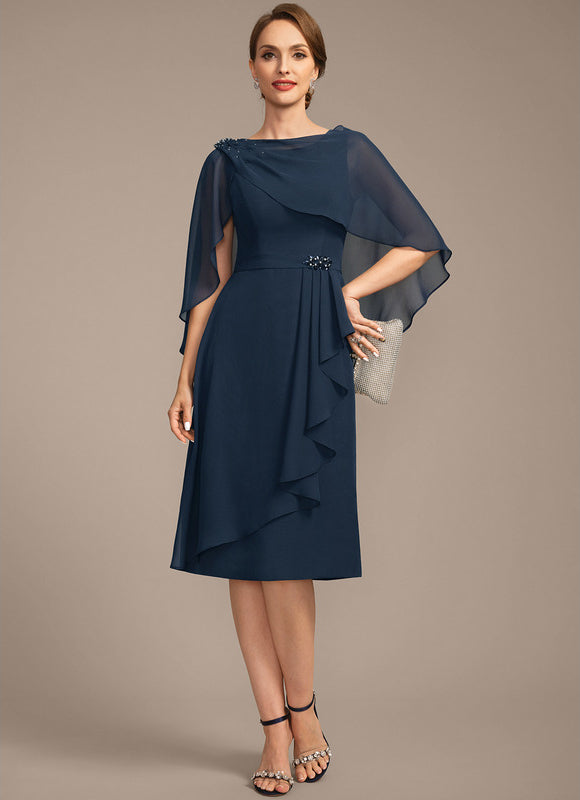 Robe Midi Marine Élégante - gallery 1