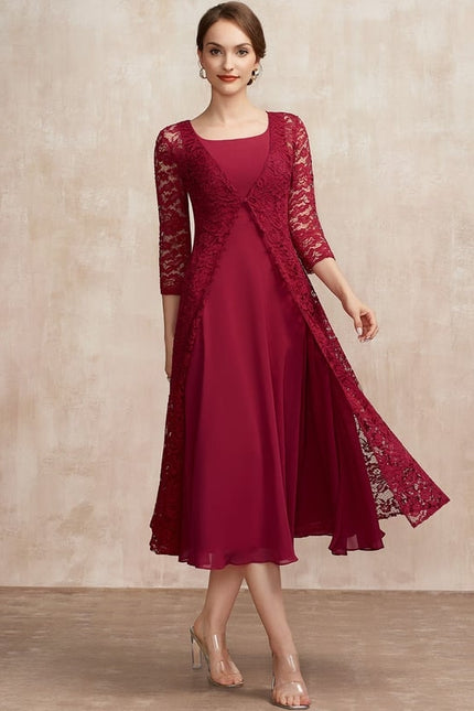 Robe Midi Bordeaux Aérée