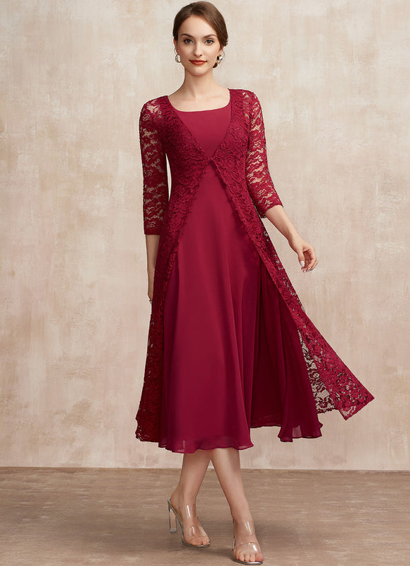 Robe Midi Aérienne Bordeaux