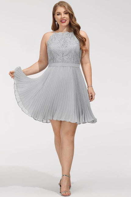 Robe Midi Gris Plissé Chic - gallery 7