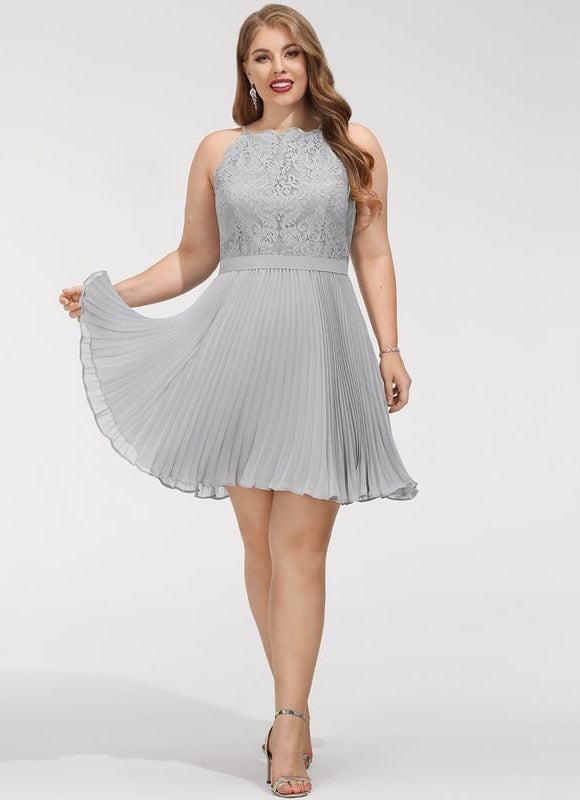 Robe Midi Gris Plissé Chic - gallery 7