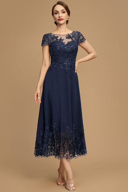 Robe Midi Bleu Élégante - gallery 5