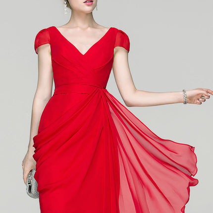Robe Midi Rouge Éthérée
