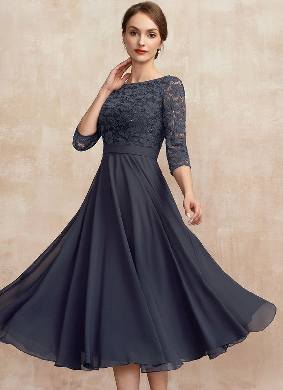 Robe Midi Manche 3 4 - gallery 4