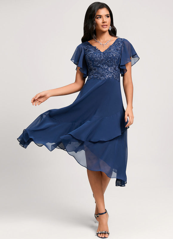 Robe Midi Fluide À Volants - gallery 3