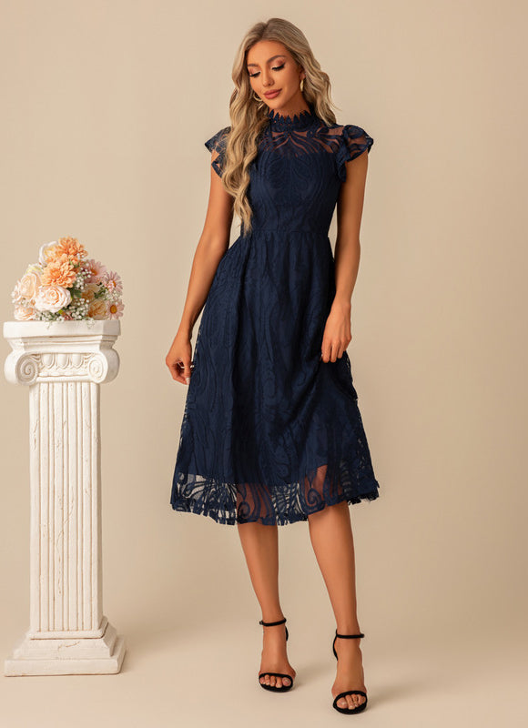 Robe Midi Dentelle Trapèze - gallery 3