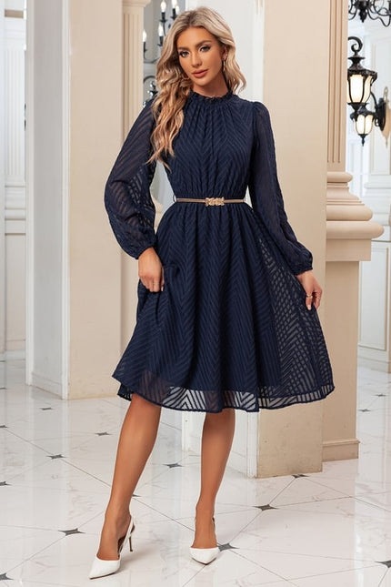 Robe Midi Chiffon Marine - gallery 4