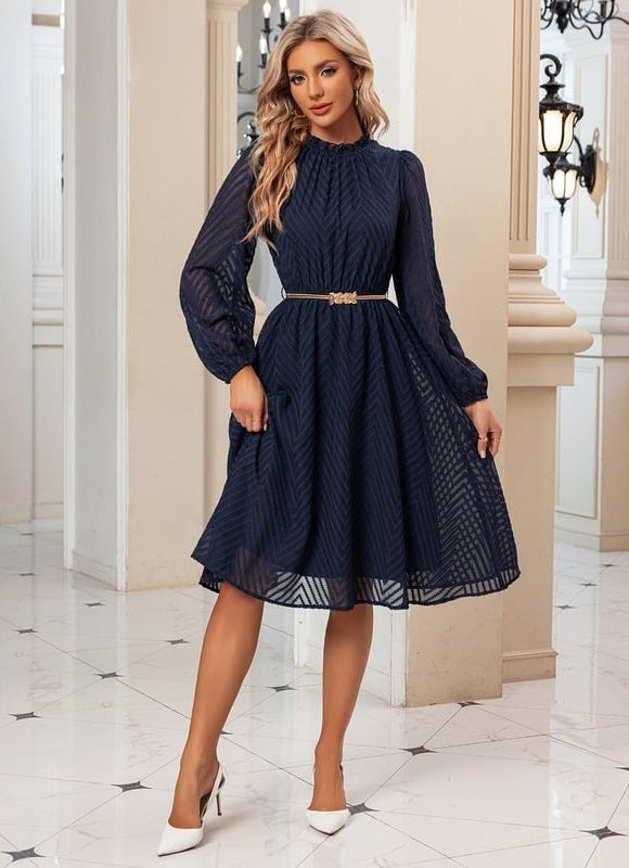 Robe Midi Chiffon Marine - gallery 4