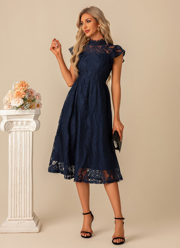 Robe Midi Dentelle Trapèze - gallery 5