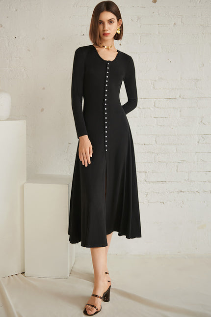 Robe Midi Maille Côtelée
