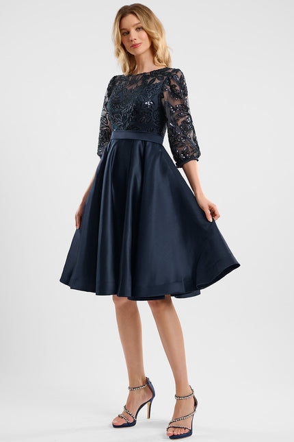 Robe De Soiree Midi Manche Longue - gallery 3