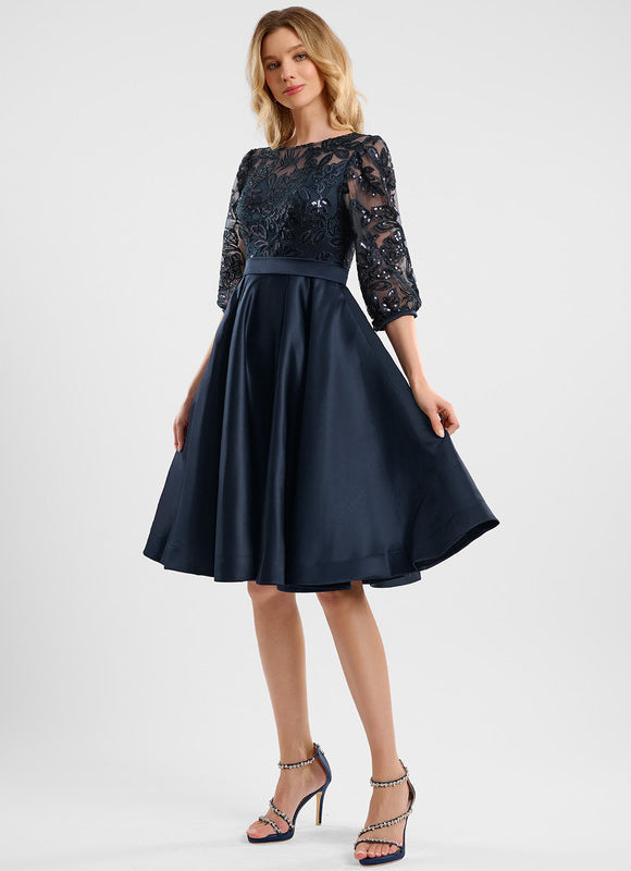 Robe De Soiree Midi Manche Longue - gallery 3