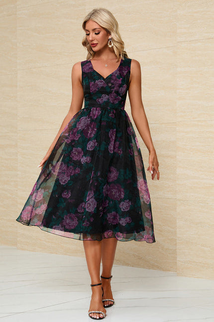 Robe Midi Fleurie Nocturne - gallery 2