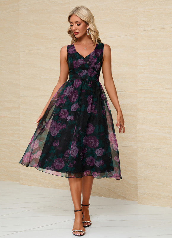 Robe Midi Fleurie Nocturne - gallery 2