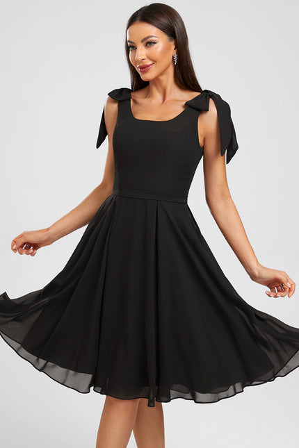 Robe Midi Noir Fluide - gallery 3