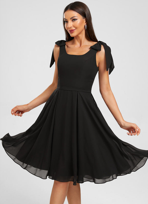 Robe Midi Noir Fluide - gallery 3