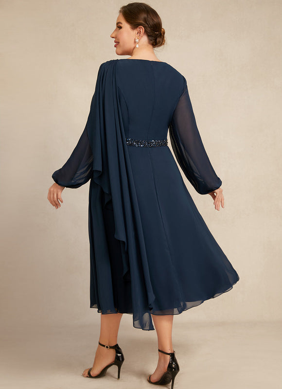 Robe Midi Mousseline Sophistiquée - gallery 8