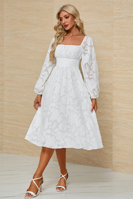 Robe Midi Blanche Aérienne - gallery 3