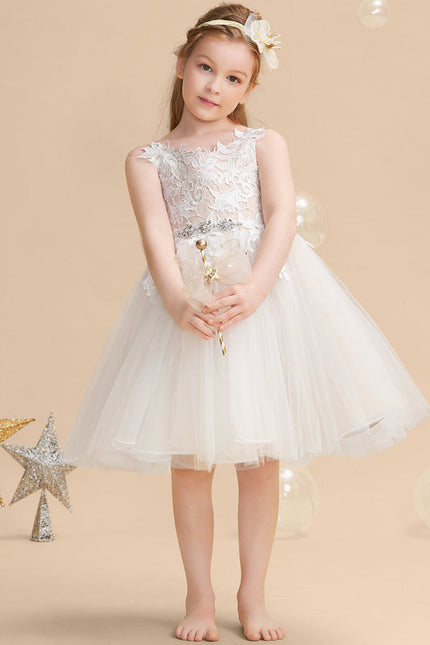 Robe Midi Enfant Dentelle Blanche - gallery 4