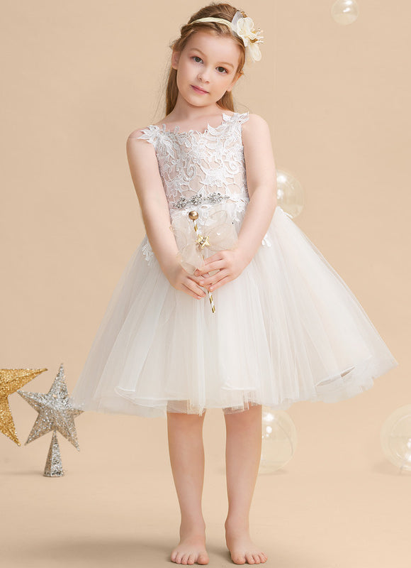 Robe Midi Enfant Dentelle Blanche - gallery 4