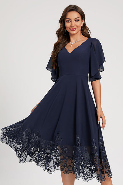 Robe Midi Émeraude Dentelle
