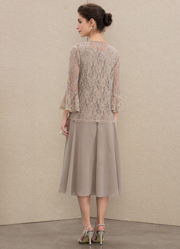 Robe Midi Manche 3 4 - gallery 4