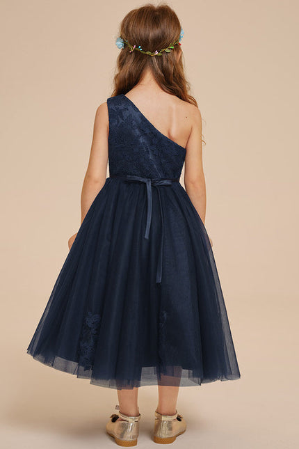 Robe Midi Tulle Une-Épaule - gallery 5