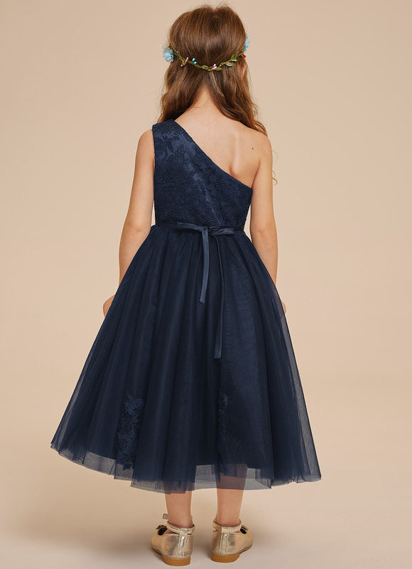 Robe Midi Tulle Une-Épaule - gallery 5