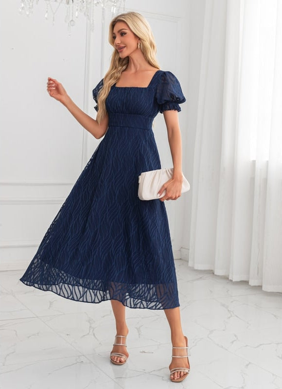 Robe Midi Rose À Motifs - gallery 6