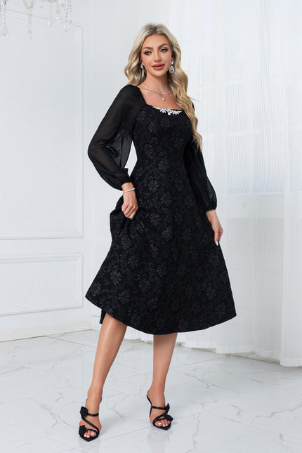 Robe Midi Col Carré - gallery 4