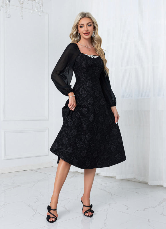 Robe Midi Col Carré - gallery 4