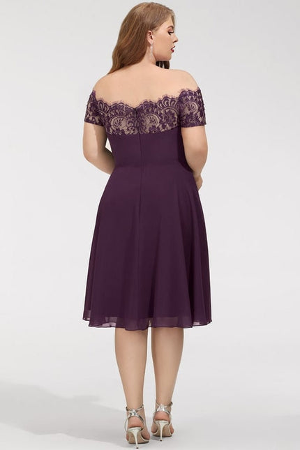 Robe Midi Élégance Pourpre Aérienne - gallery 8