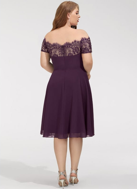 Robe Midi Élégance Pourpre Aérienne - gallery 8